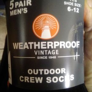 35% Off ‼️ Weatherproof Men's Outdoor Crew Sock, 5-pair
